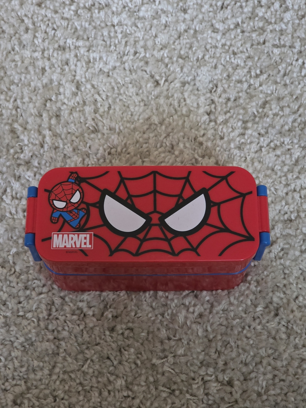 Marvel Spider-Man Red and Blue Lunch Box Snack Container With Carry Bag.